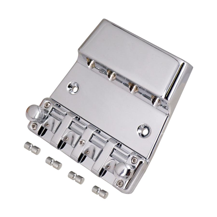 4弦エレキギタートップロードベース用ハードブリッジ76.5x97.6mm : STK