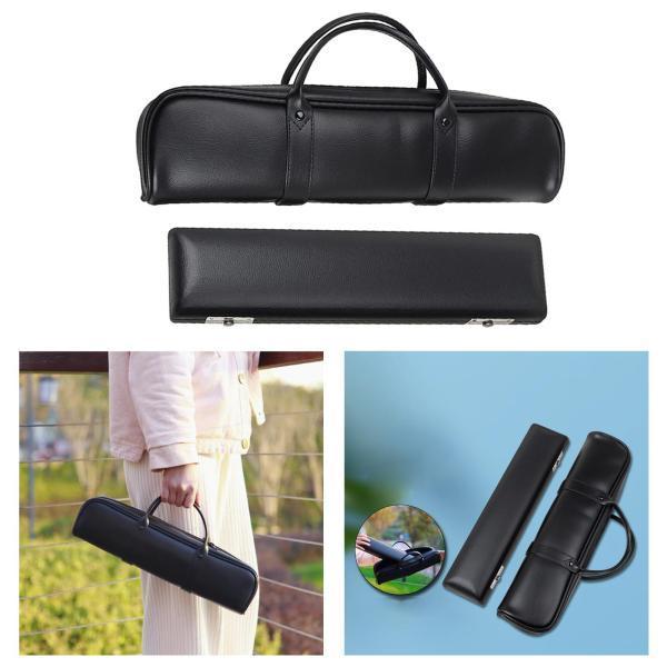 木管楽器用16穴フルートケースキャリーバッグレザー軽量 : STK