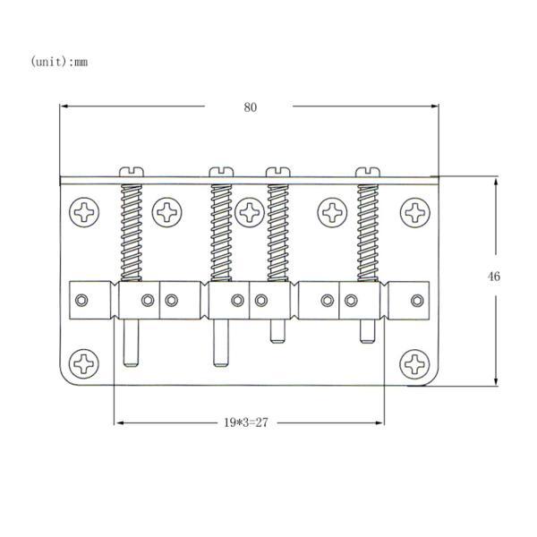 調整可能なベースブリッジ ネジ付き 80mm ギター修理ツールパーツ ギターベース用｜stk-shop｜08