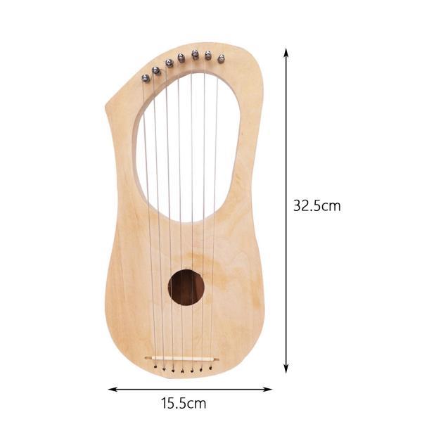 リラ木製弦楽器、7弦DIYセット、古代スタイルのポータブルDIY