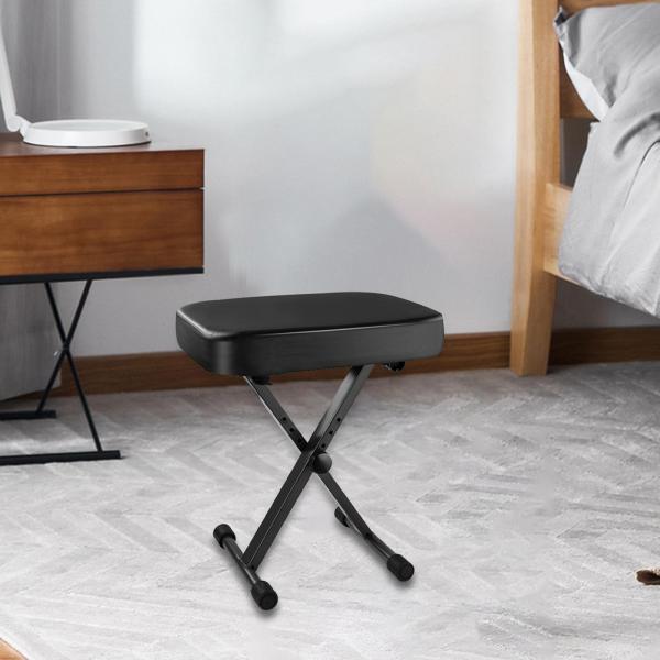キーボードベンチ、折りたたみピアノスツール、ポータブルパッド入りキーボードシートピアノベンチ、ギター練習ステージ用 78023507STK