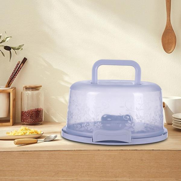 蓋カバーハンドル付きケーキ容器パイデザート用ケーキ保存容器ブルー