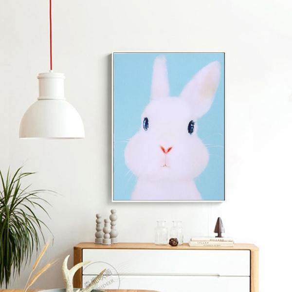 キャンバスフレームレス油絵のウサギに漫画かわいいペット動物の絵 Stkショップ 通販 Yahoo ショッピング