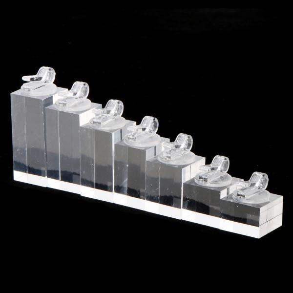 7本 アクリル リングディスプレイスタンド 指輪ホルダー ジュエリー
