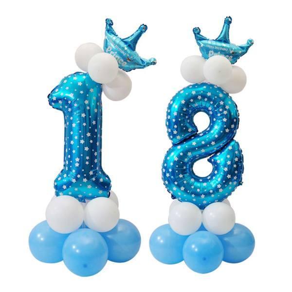すべての番号0から9のプリンスプリンセスクラウンバルーン列セットの誕生日の装飾｜stk-shop｜19