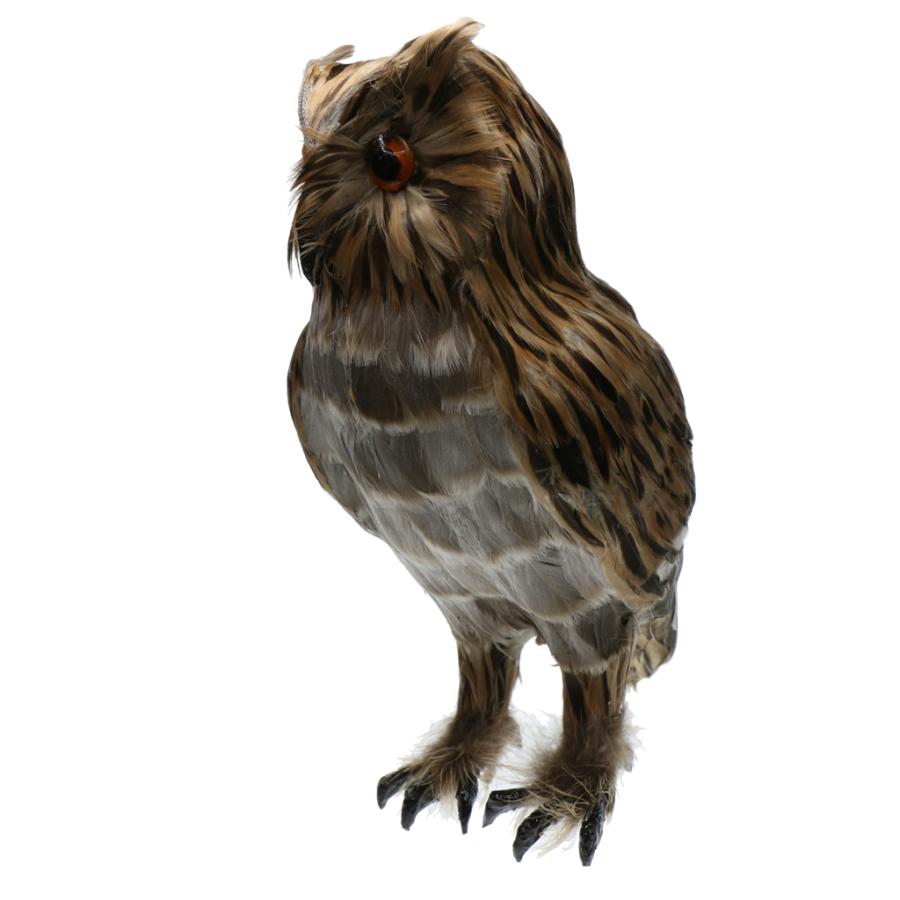 人工フクロウ鳥の羽現実的な剥製の家の庭の装飾 : STKショップ 人工フクロウ鳥の羽現実的な剥製の家の庭の装飾 : STKショップ