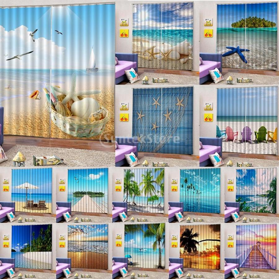 商品 3D 海の景色 窓カーテン 遮光 ウィンドウカーテン リビングルーム 装飾 新築祝い 贈り物 全15パターン NEW ARRIVAL