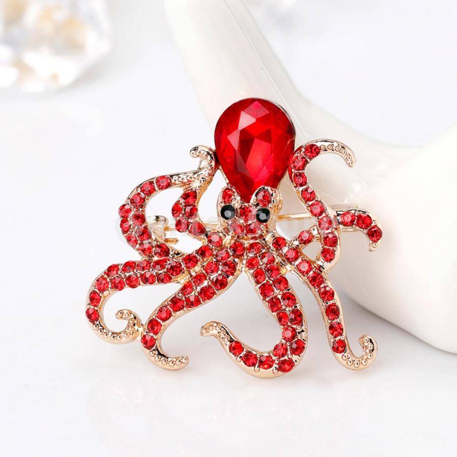 全4色 かわいい タコ型 ブローチ ネクタイピン シャツピン 卒業式 入学