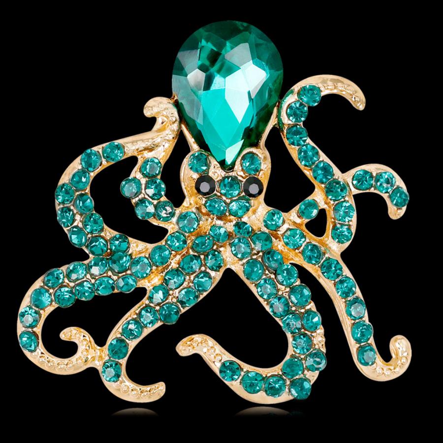 全4色 かわいい タコ型 ブローチ ネクタイピン シャツピン 卒業式 入学