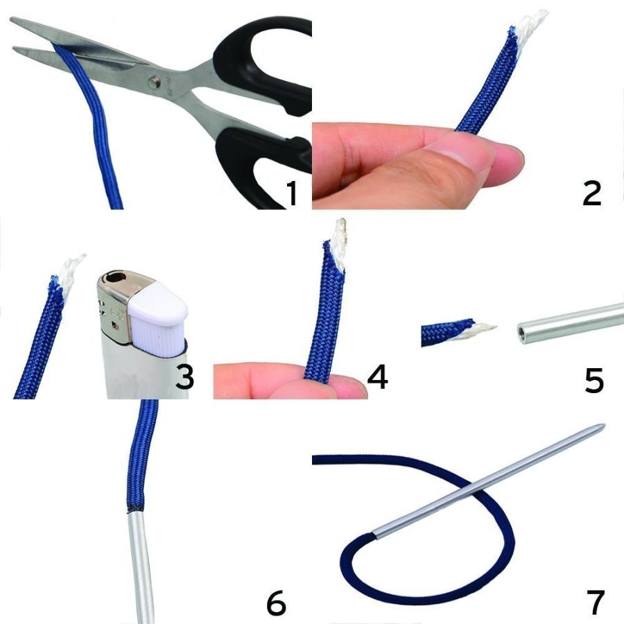 パラコードニードル ネジ山付き ステンレス パラシュートコード用 裁縫