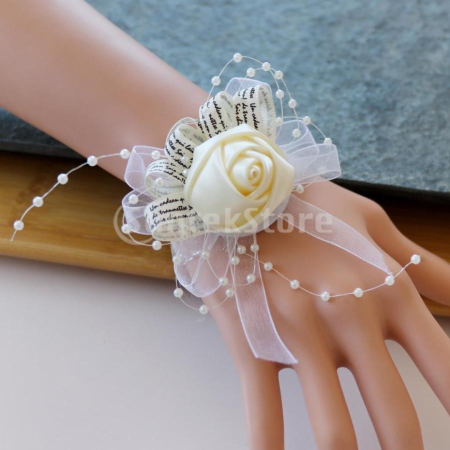 流行 ☆国内最安値に挑戦☆ ロマンチックな手首の花のコサージュのブレスレット結婚式のパーティーの装飾