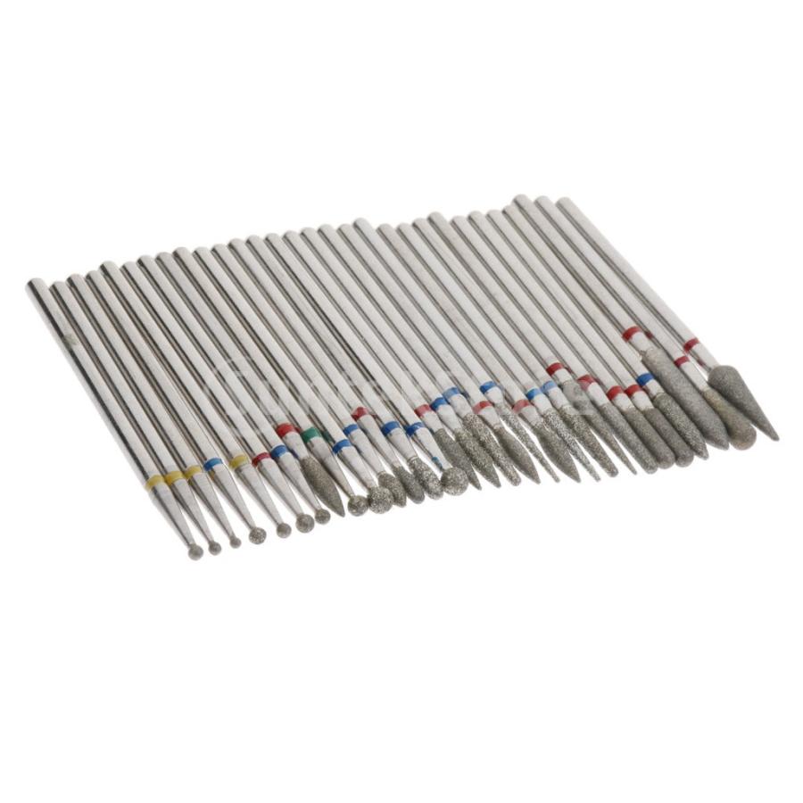 30個のダイヤモンドネイルドリルビットセット研削ヘッド電気マニキュアマシン Stkショップ 通販 Yahoo ショッピング