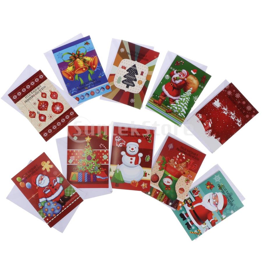 封筒xmasギフトカード10pcs Setメリークリスマスグリーティングカード Stkショップ 通販 Yahoo ショッピング