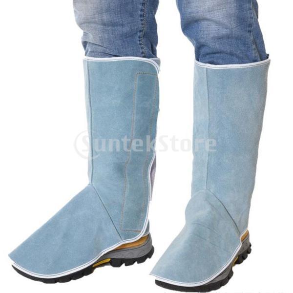 値段が激安 溶接保護靴 牛革耐熱難燃性溶接ブーツカバー溶接脚足保護 1ペア