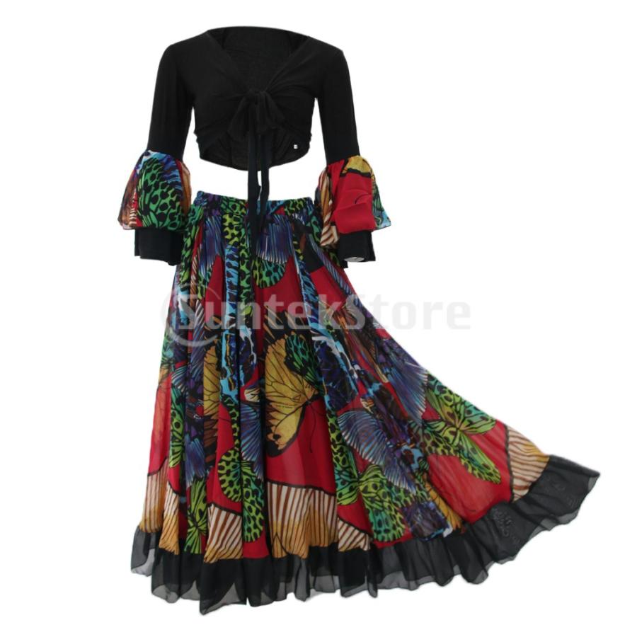 ベリーダンス25ヤードの部族のジプシーのマキシスカートのハロウィーンの踊りの衣装｜stk-shop｜13