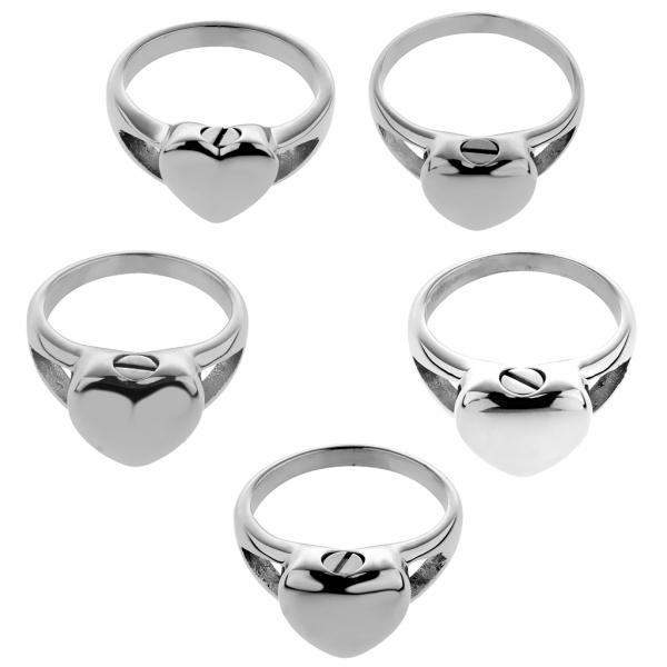 メモリアル リング ハート型 防水 火葬灰 遺骨 チタン鋼 チャーム