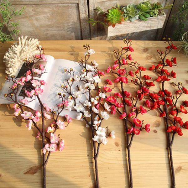 梅の花人工シルクフラワー枝ホームウェディング花の装飾DIYフラワーアレンジメント｜stk-shop｜08