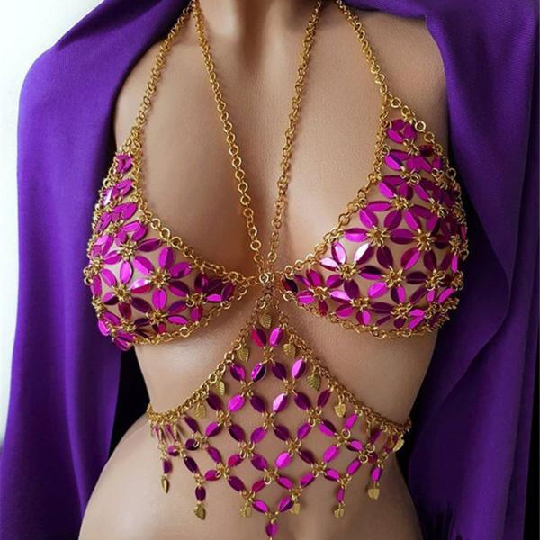 ブラボディチェーン ブラチェーン ボディチェーン ウエストチェーン スパンコール ボディジュエリー 全2色 98099232STKショップ