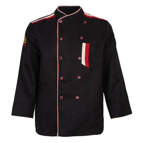 シェフコートジャケット ユニセックス  レストラン 長袖制服 ポケット付き 全３色 全５サイズ