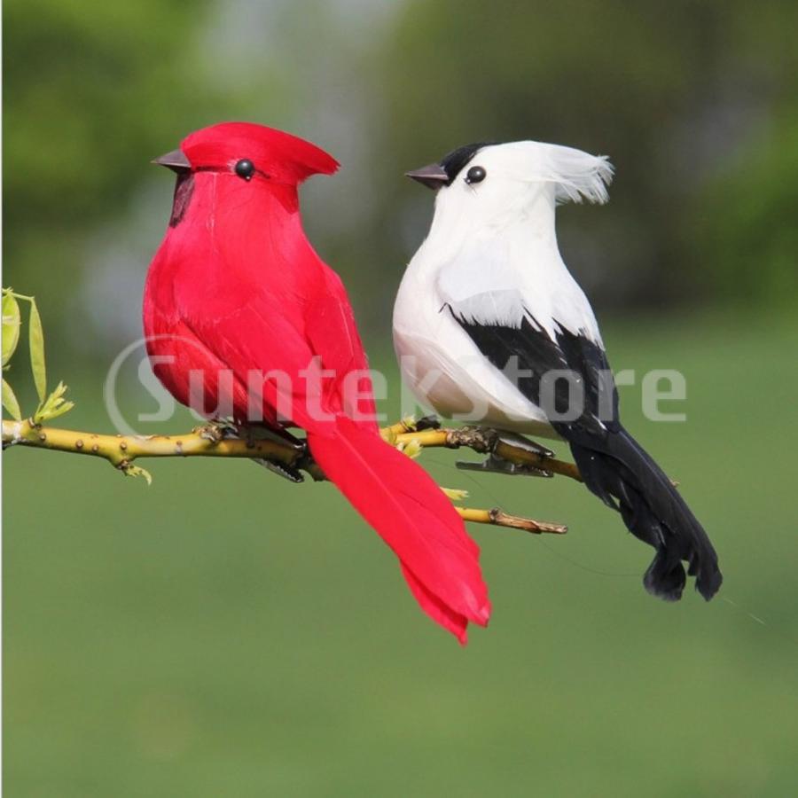 鳥 リアル 置物 アーティフィシャルバード クリップ付き シェルフ 木の