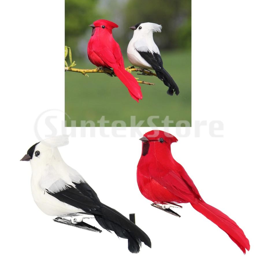 鳥 リアル 置物 アーティフィシャルバード クリップ付き シェルフ 木の