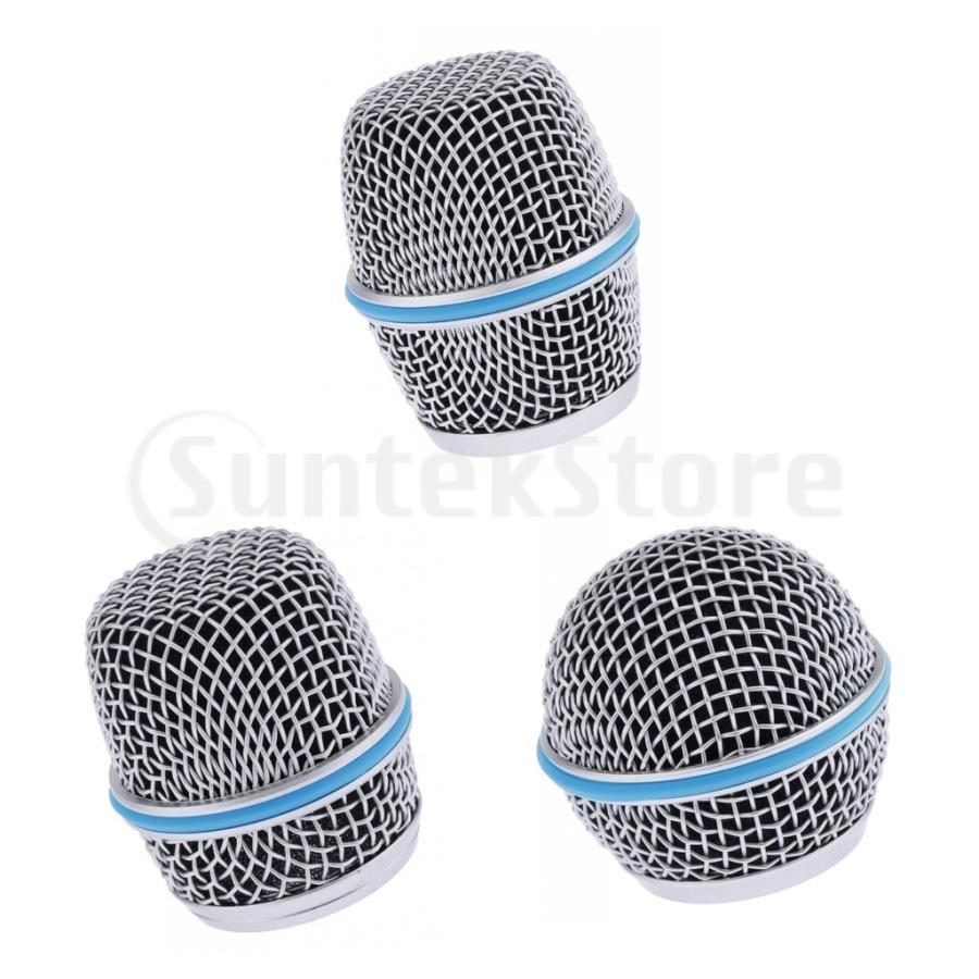 交換用ブルースチールメッシュマイクグリルヘッドパーツアクセサリー
