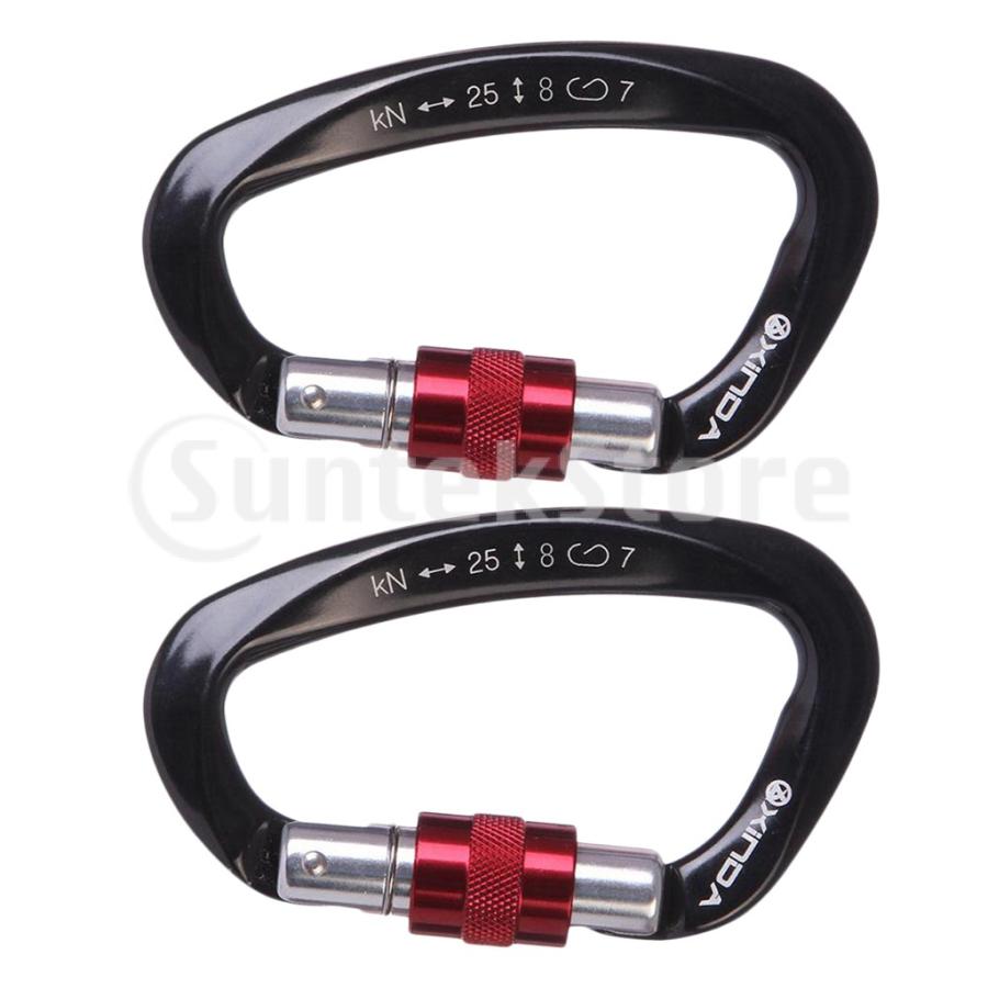 675円 お気に入りの ロックカラビナ 25kn カラビナ 登山釦 軽量 ロッククライミング ハンモック 2個入り 全5色