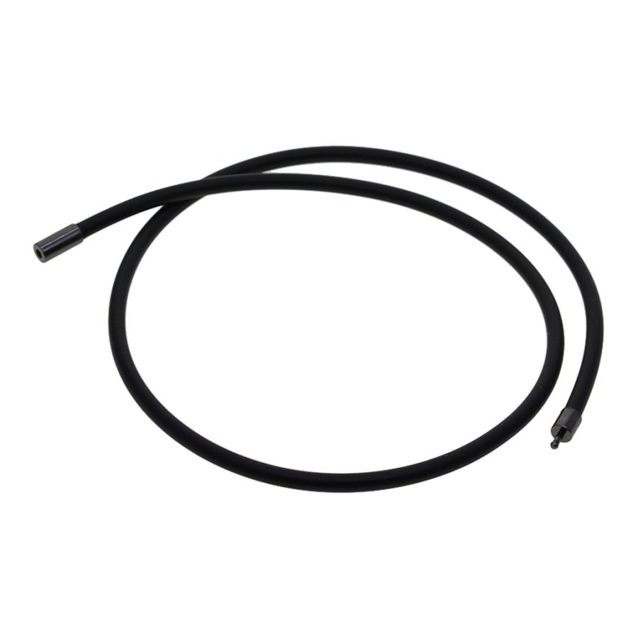 紐ネックレス メンズ チョーカー 黒 4mm ゴムコード 銅製 留め金 耐久