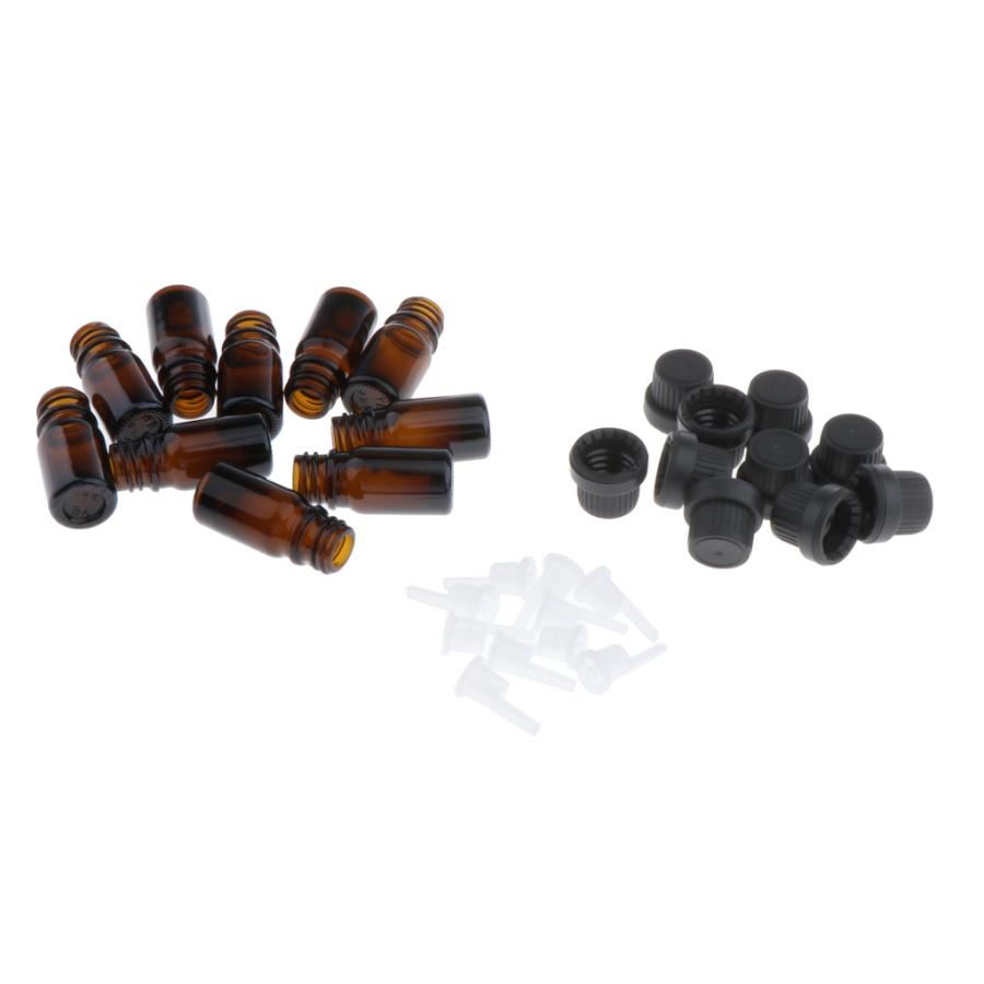 10本入り 遮光瓶 ボトル アロマオイル 精油 小瓶 小分けボトル 詰め替え用 空瓶 全4サイズ チープ