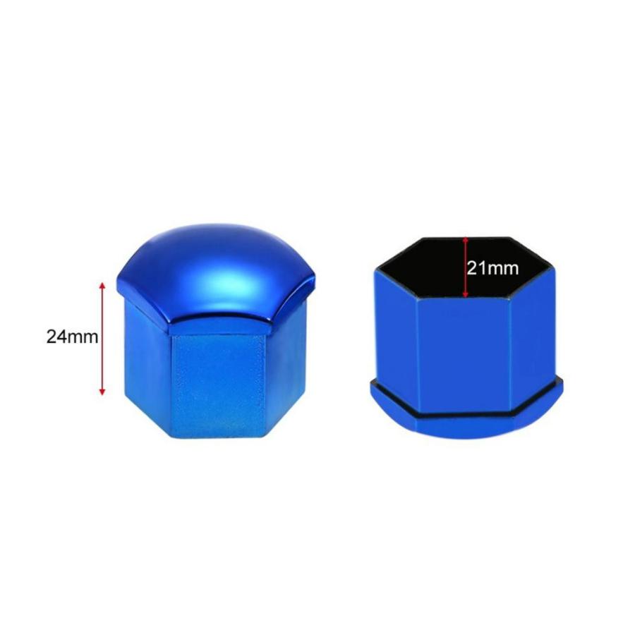 20pcsユニバーサル21mmホイールナットカバーラグナットキャップ