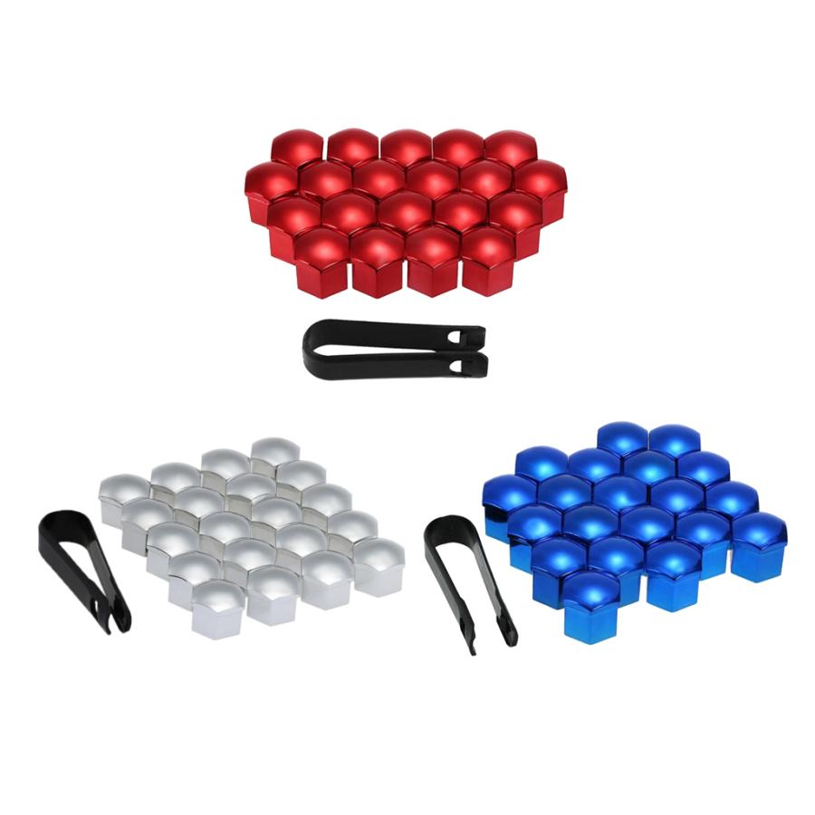 20pcsユニバーサル21mmホイールナットカバーラグナットキャップ