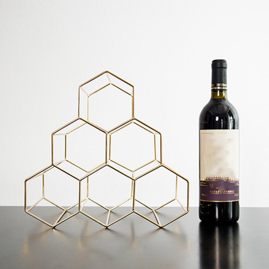 ワインホルダー,創造的な赤ワインラック,6本のボトルが立っているワイン棚六角卓上ワイン収納ホルダー