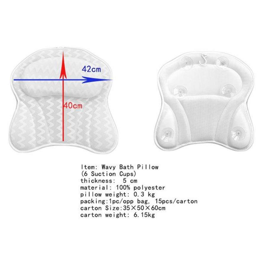 快適な首と背中のサポートのための吸引カップ付きバスタブ用バス枕｜stk-shop｜04