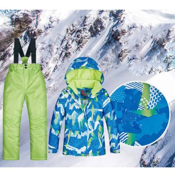 子供スキースーツセット-フード付きジャケットと雪よだれかけズボン2の冬防寒着の衣装セット｜stk-shop｜10
