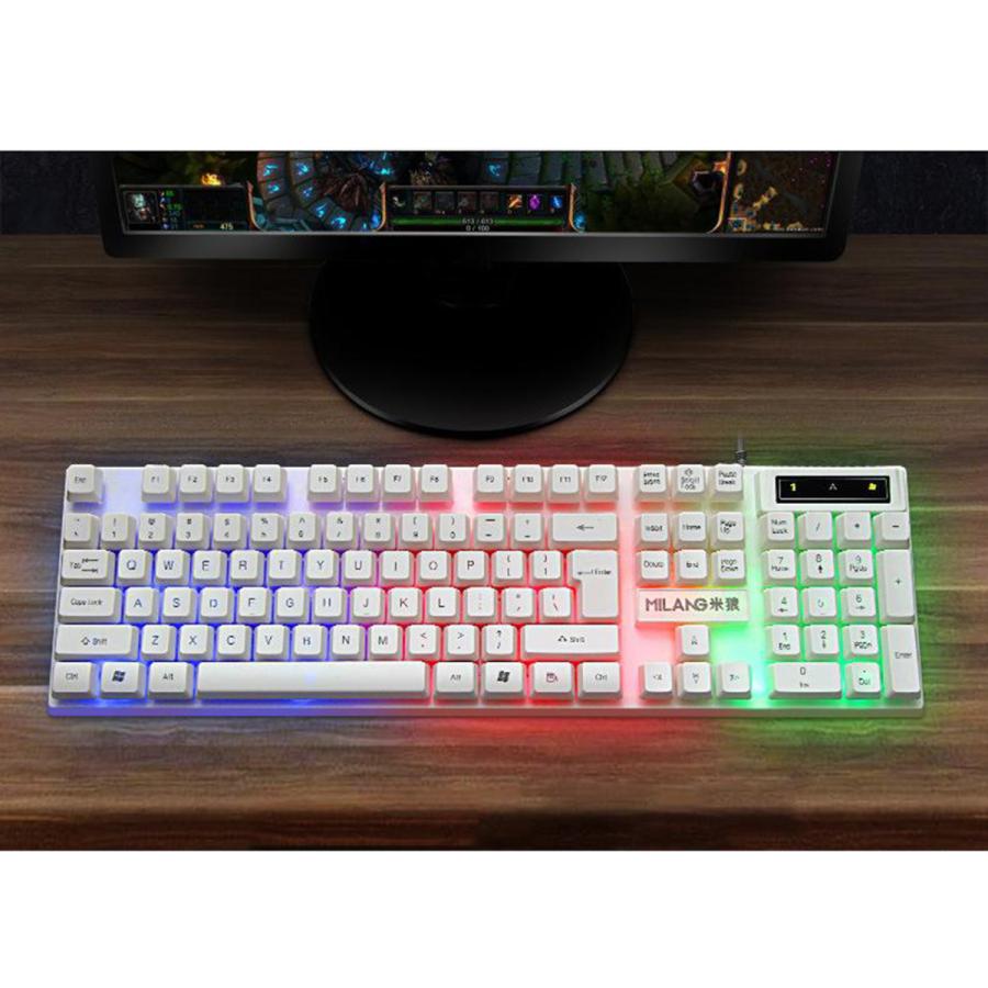 Rgbメカニカルゲーミングキーコンパクト104キーのusb有線マウスセット