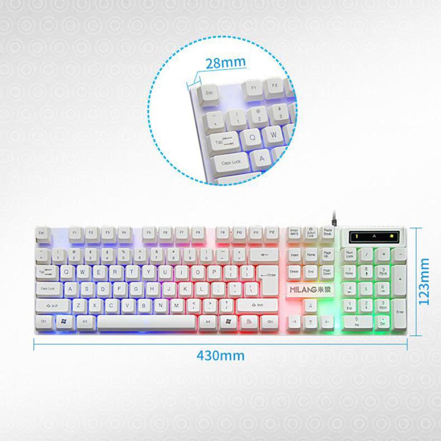 Rgbメカニカルゲーミングキーコンパクト104キーのusb有線マウスセット