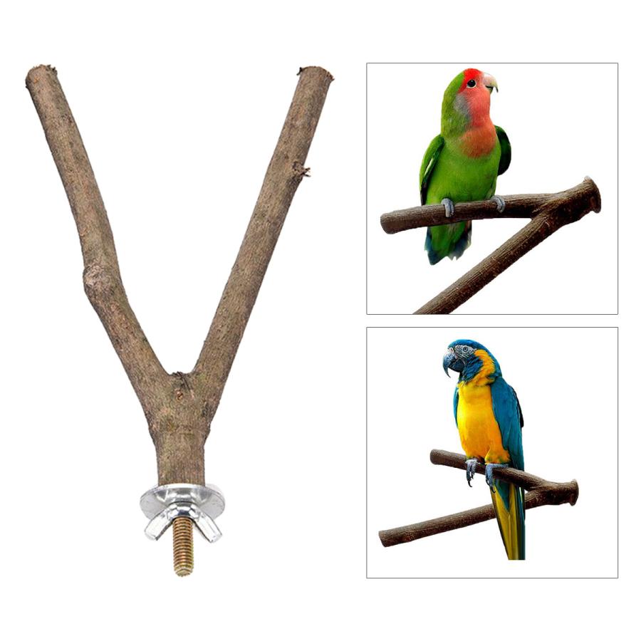 鳥オウムパーチ鳥かごハンギングスタンドラックペットの鳥ケージハンモックスイングのおもちゃ木製ハンギングパーチおもちゃ｜stk-shop｜14