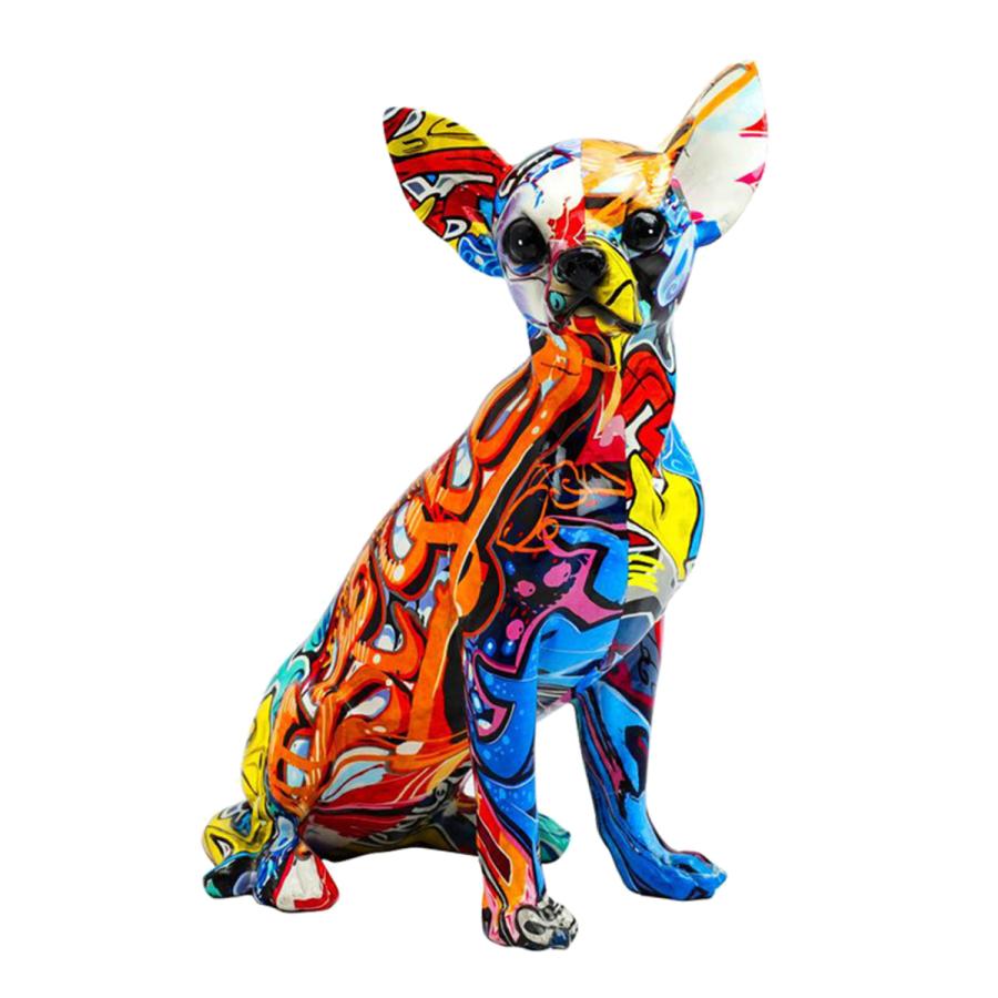 カラフルな犬の置物樹脂クラフト動物犬像彫刻家の装飾のため｜stk-shop｜05