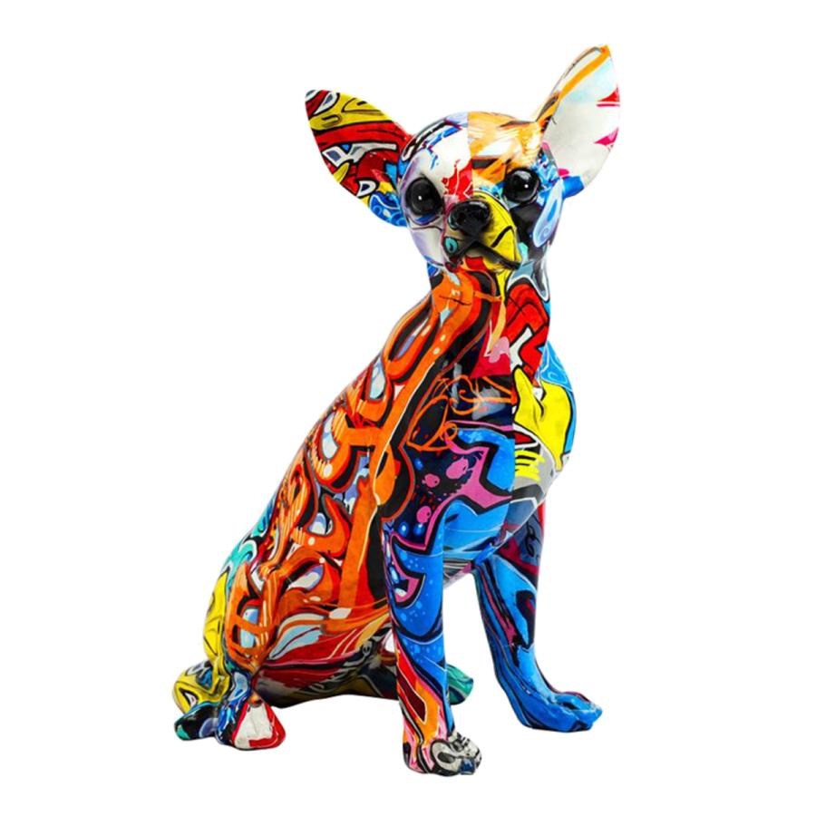 カラフルな犬の置物樹脂クラフト動物犬像彫刻家の装飾のため｜stk-shop｜09
