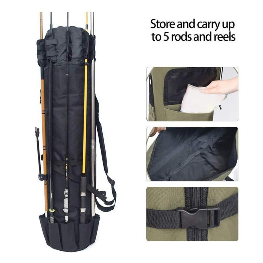 防水釣りロッドホルダー旅行リールキャリーケースポールツール収納を