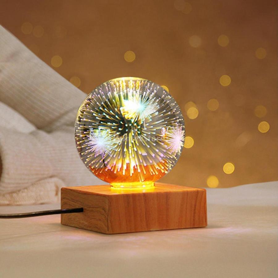 3D花火 花火電球 インテリア ナイトライト ベッドサイドランプ U