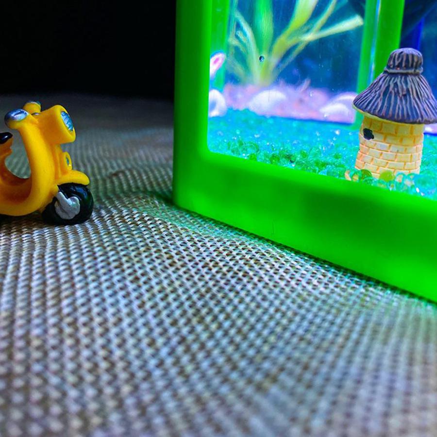 LED水槽型装飾ライト ミニ水槽LEDライトクリアオーナメント水族館オフィス