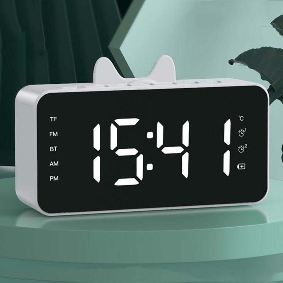 正式的 デジタル時計大型ディスプレイ.電気デュアルアラーム時計ミラー表面と調光モード.3レベル輝度.usbポート.現代家のベッドルーム  maruojigoku.com