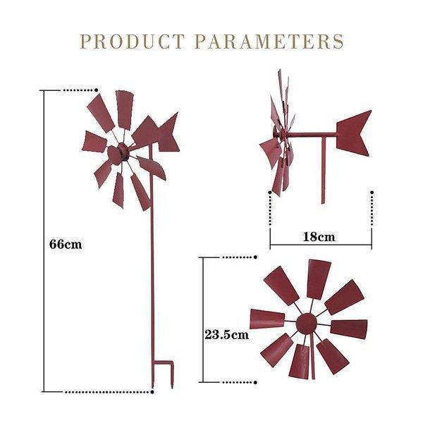 風車 かざぐるま 観賞用庭風車 芝生の装飾 芝生の飾り 鉄素材 丈夫 強風に耐え 高品質 長寿命 庭 植木鉢 ガーデン ガーデニング お庭 花壇 面白い 人目を引く｜stk-shop｜10