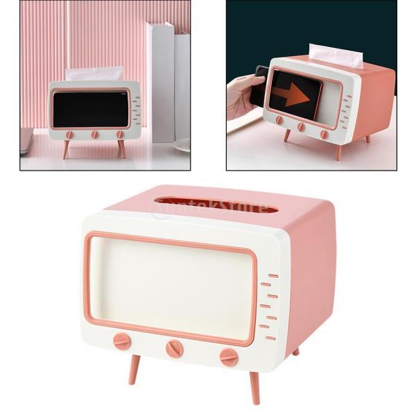 2in1 ティッシュボックス テレビ型ティッシュケース おしゃれ スマホ