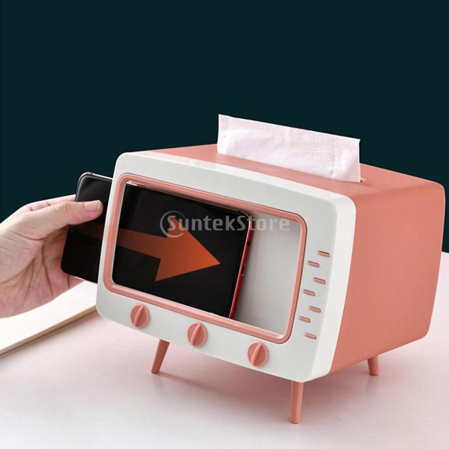 2in1 ティッシュボックス テレビ型ティッシュケース おしゃれ スマホ
