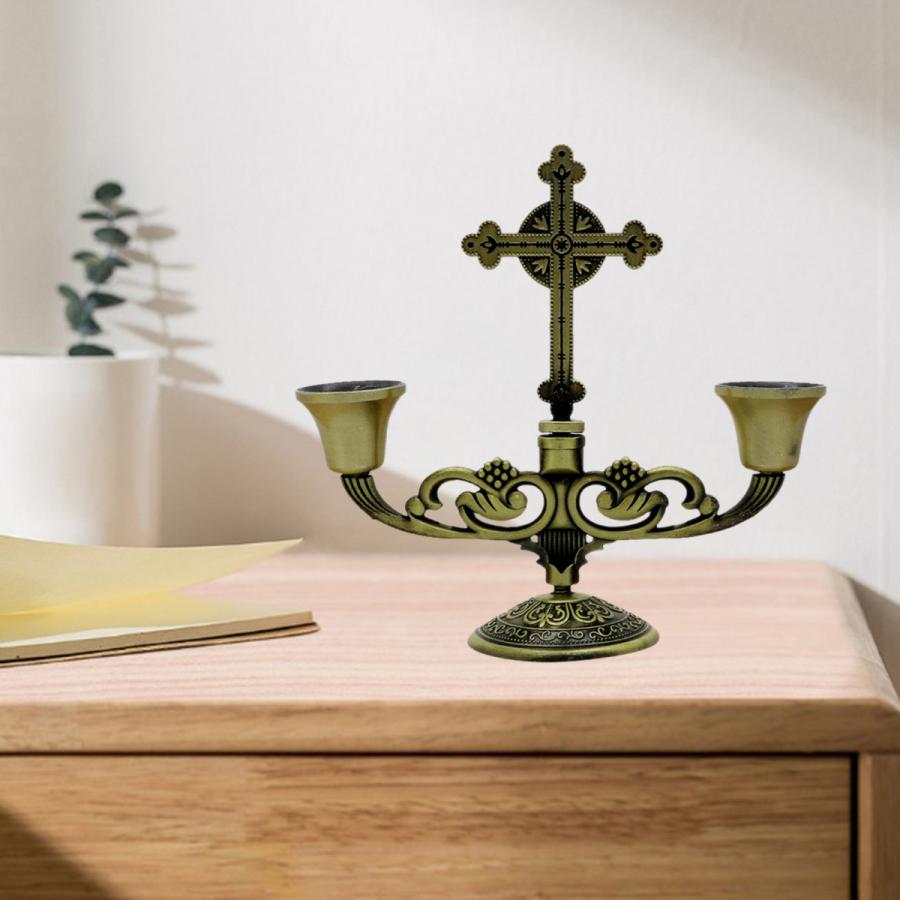 レトロ金属燭台ホーム教会燭台5インチ背キャンドルホルダー結婚式