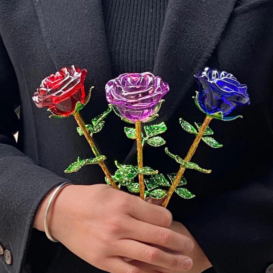 25センチメートルクリスタルローズデコレーション装飾グッズ箱入りバラ