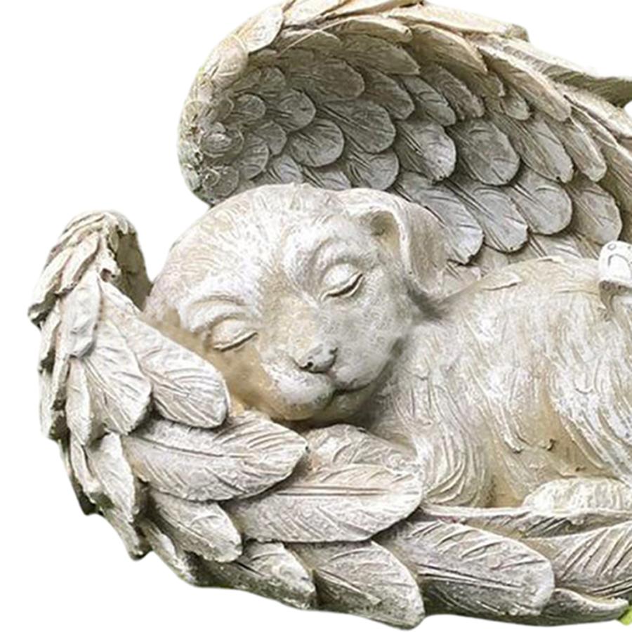 ガーデン天使犬/猫像コレクション.樹脂と石の装飾的な庭メモリアル