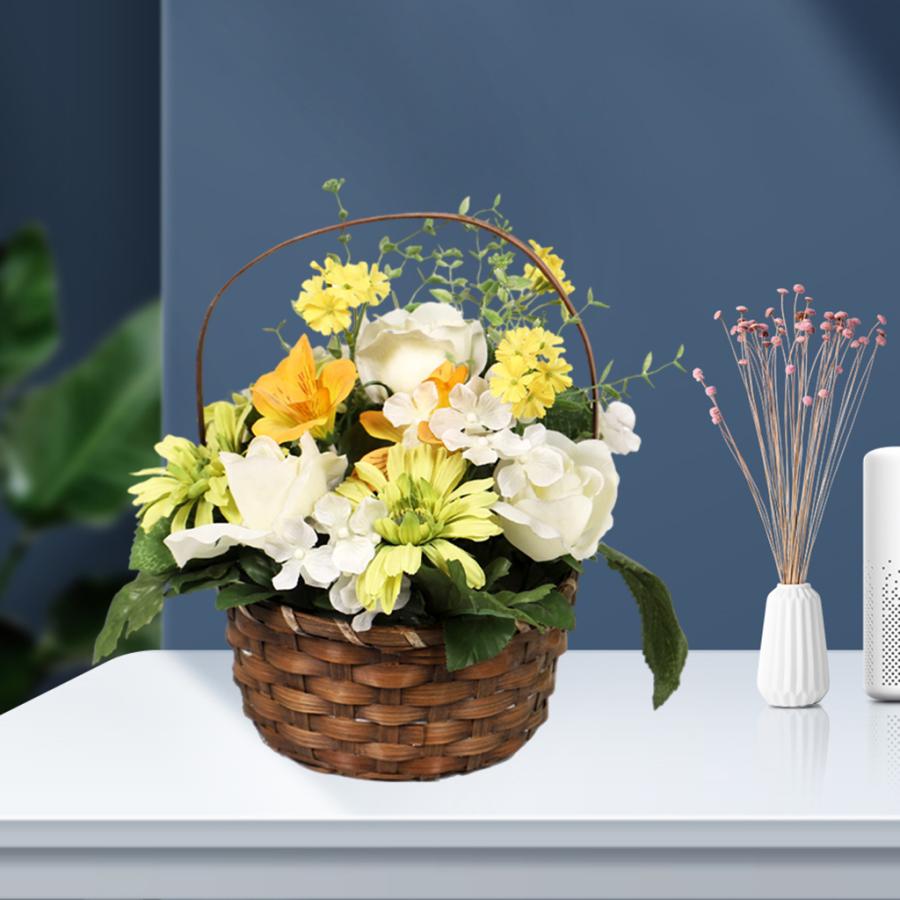 造花ガーベラと籐の花瓶鉢植え配置植物結婚式ホームオフィス窓辺リビングルームデスク装飾｜stk-shop｜07